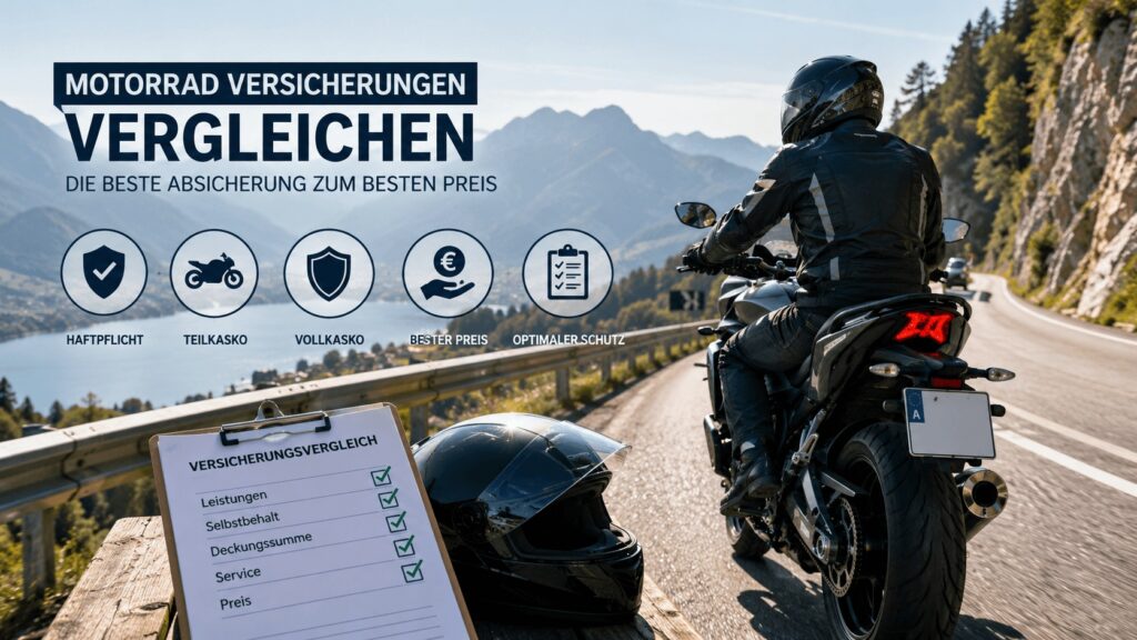 Motorradfahrer vergleicht Motorradversicherungen in Österreich mit Blick auf Haftpflicht, Teilkasko und Vollkasko